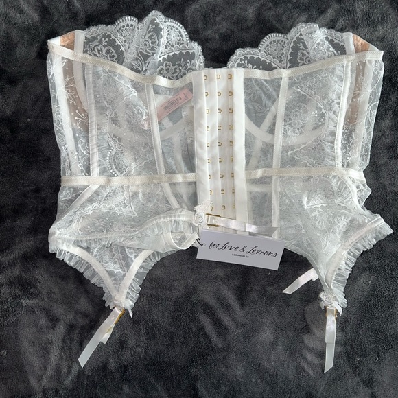 For Love and Lemons Forever Bridal Garter Bustier Size Large New with tags - Picture 7 of 12